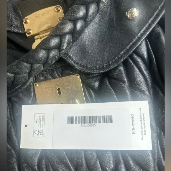 Miu Miu Black Shoulder Bag with Gold Accents - Picture 3 of 15